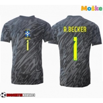 Moške Nogometnih dresov Brazilija Alisson Becker #1 Vratar Gostujoči Copa America 2024 Kratki rokavi